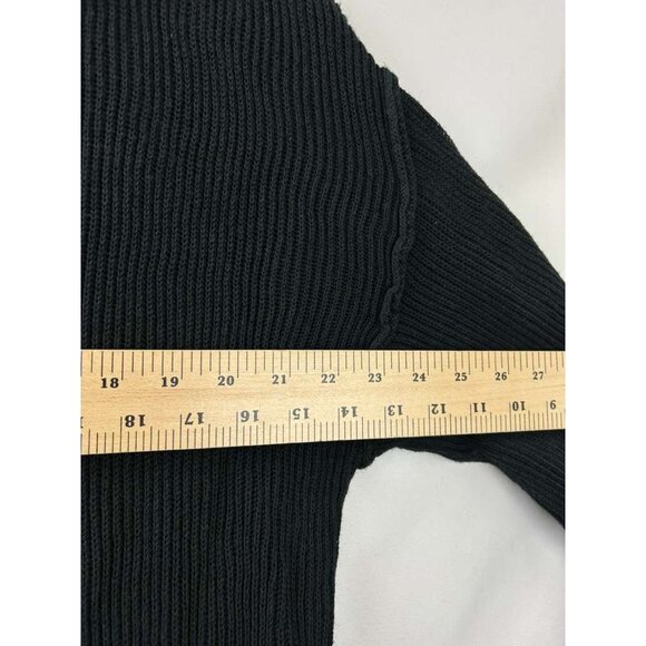 FP Beach Women's M Ribbed Black Knit Sweater Button-Up Long Sleeve Romper - Picture 5 of 13